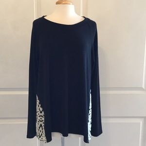 XL Le Lis Mari Mixed Material Top